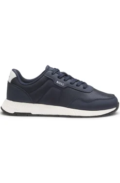 Lowtop Sneakers mit strukturiertem Obermaterial
