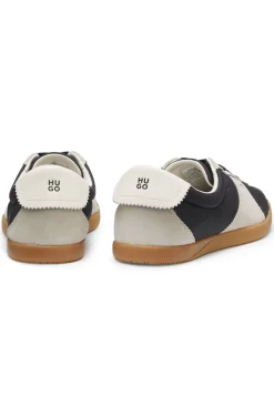 Lowtop Sneakers mit Veloursleder-Details