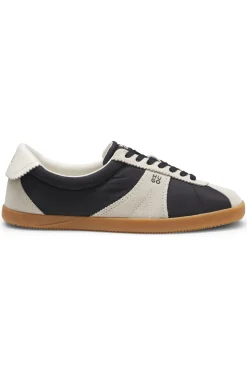 Lowtop Sneakers mit Veloursleder-Details