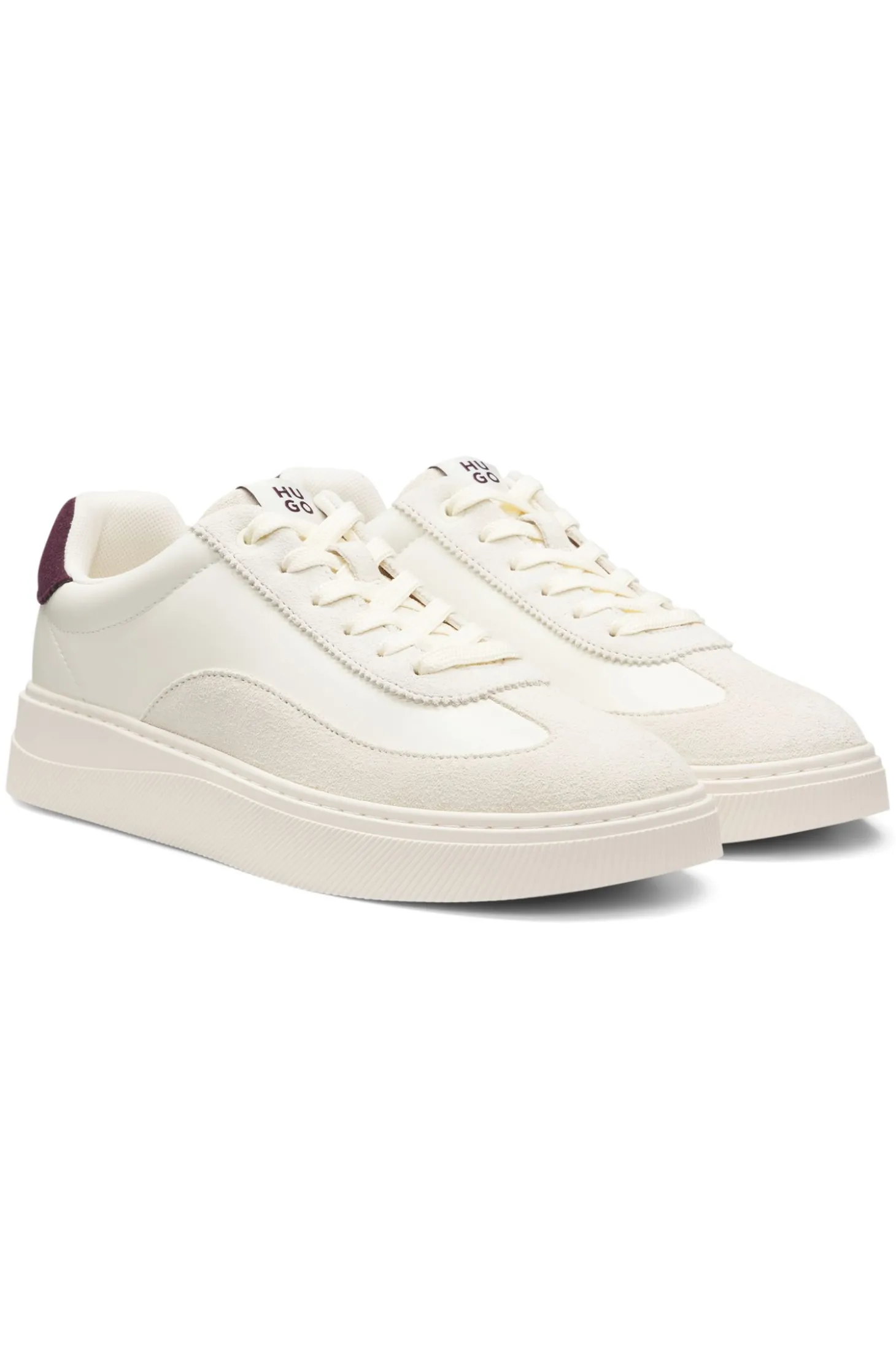 Lowtop Sneakers mit Veloursleder-Details