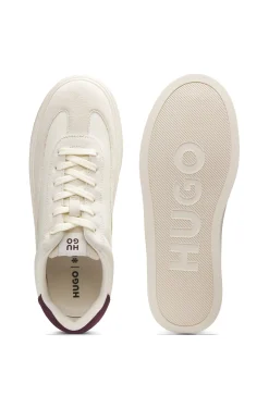 Lowtop Sneakers mit Veloursleder-Details