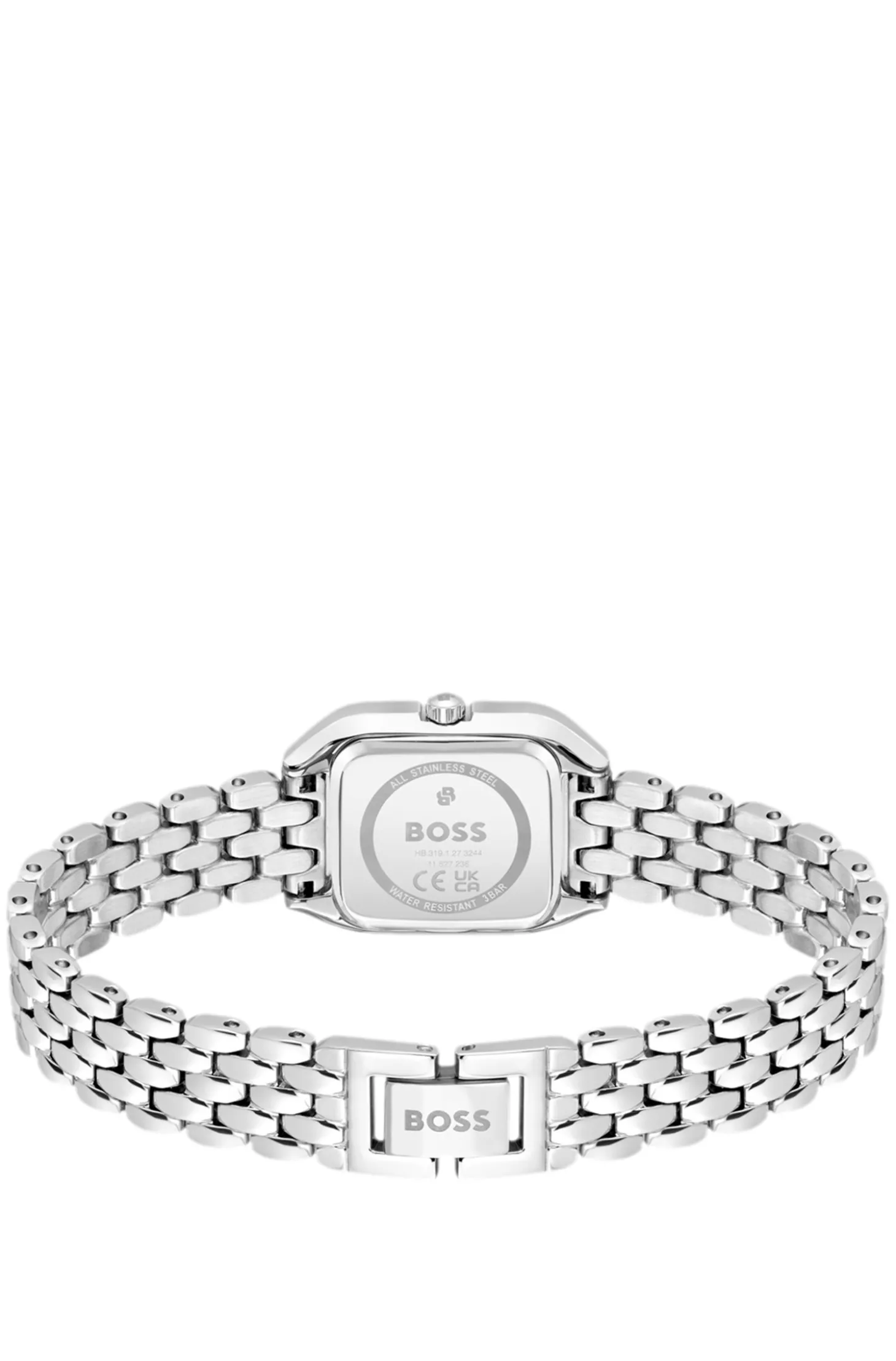Mae Petite Edelstahluhr mit kristallbesetzter Lünette