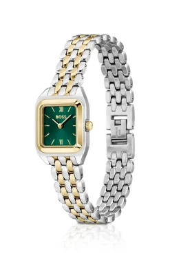 MAE PETITE Uhr mit grünem Zifferblatt und zweifarbigem Armband