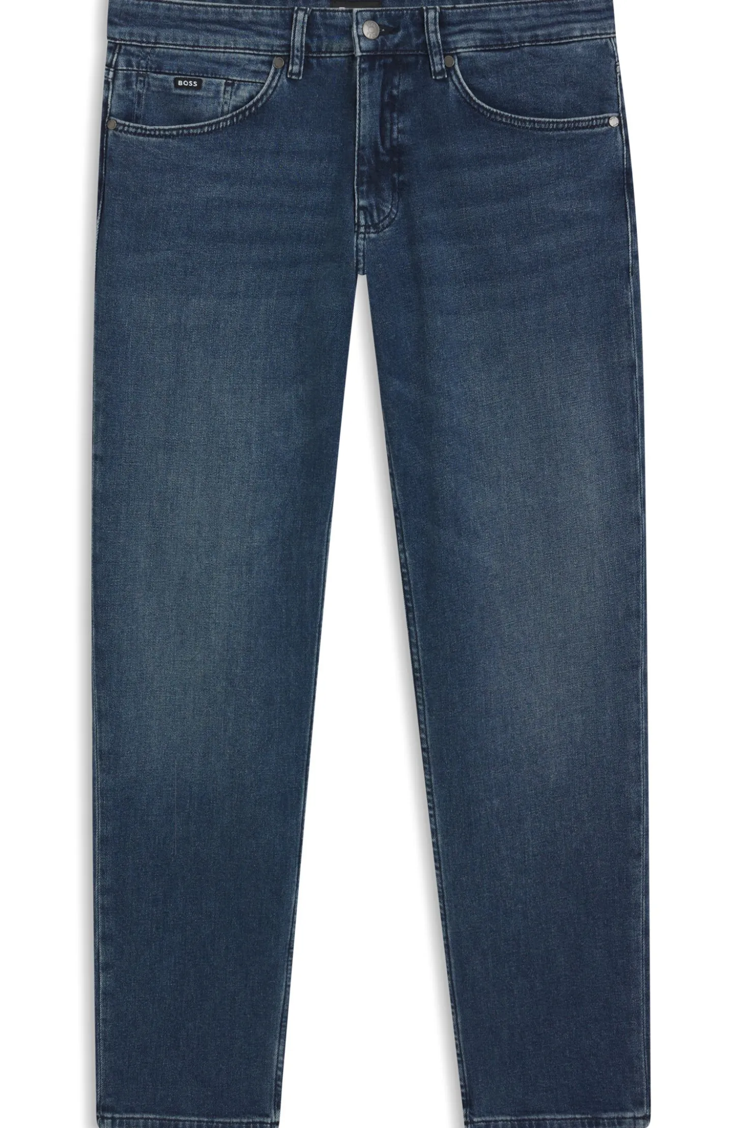 Maine blaue Regular-Fit Jeans aus bequemem Stretch-Denim