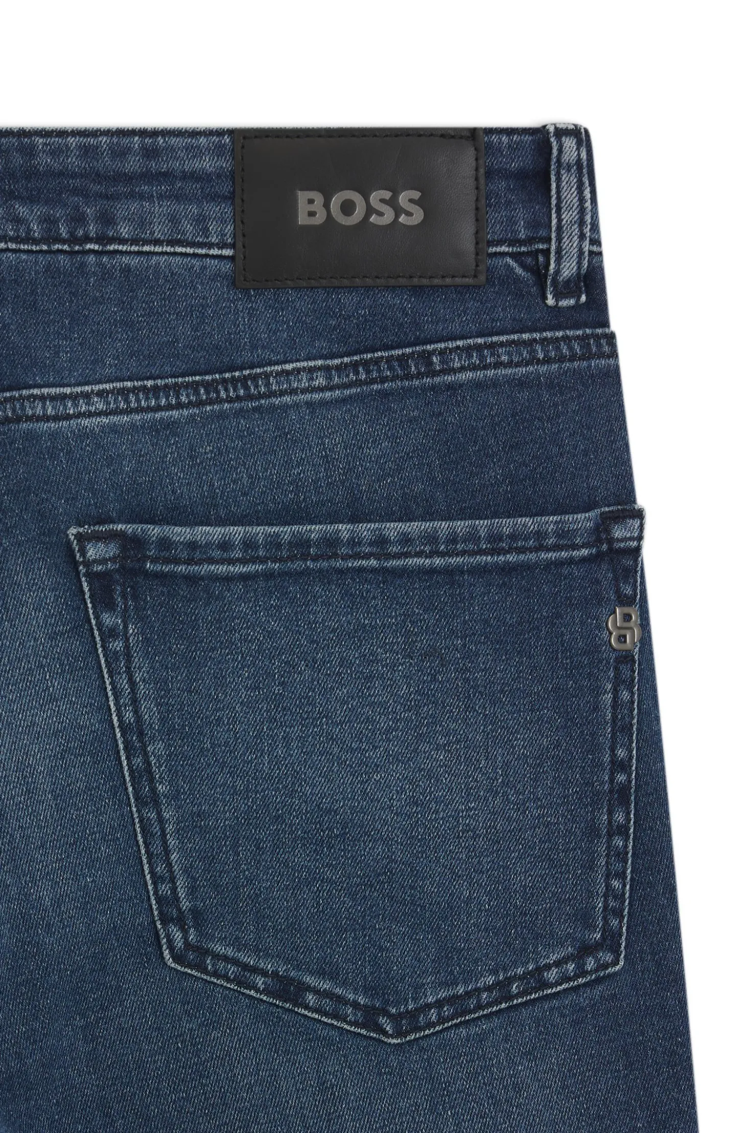 Maine blaue Regular-Fit Jeans aus bequemem Stretch-Denim