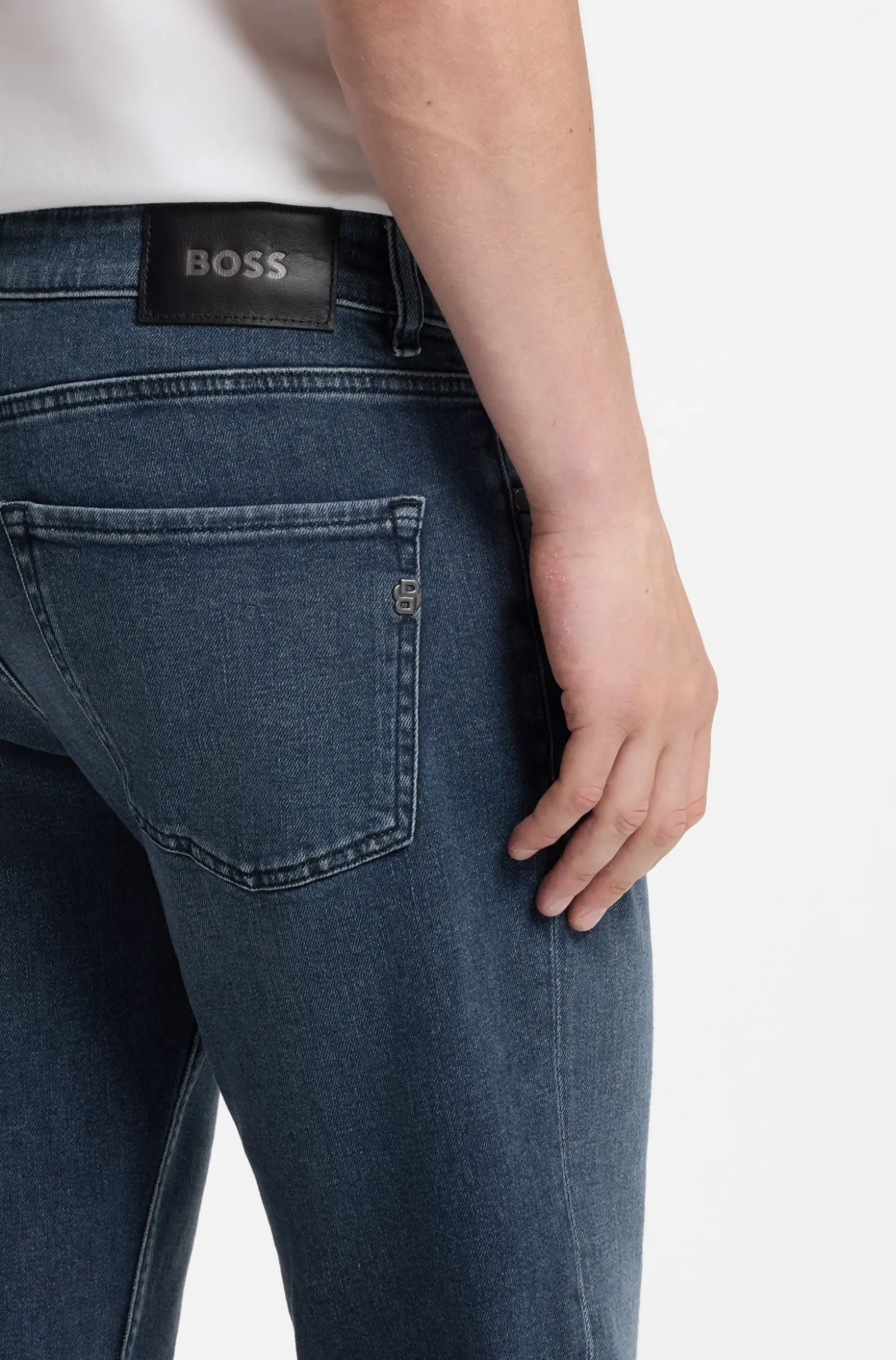 Maine blaue Regular-Fit Jeans aus bequemem Stretch-Denim