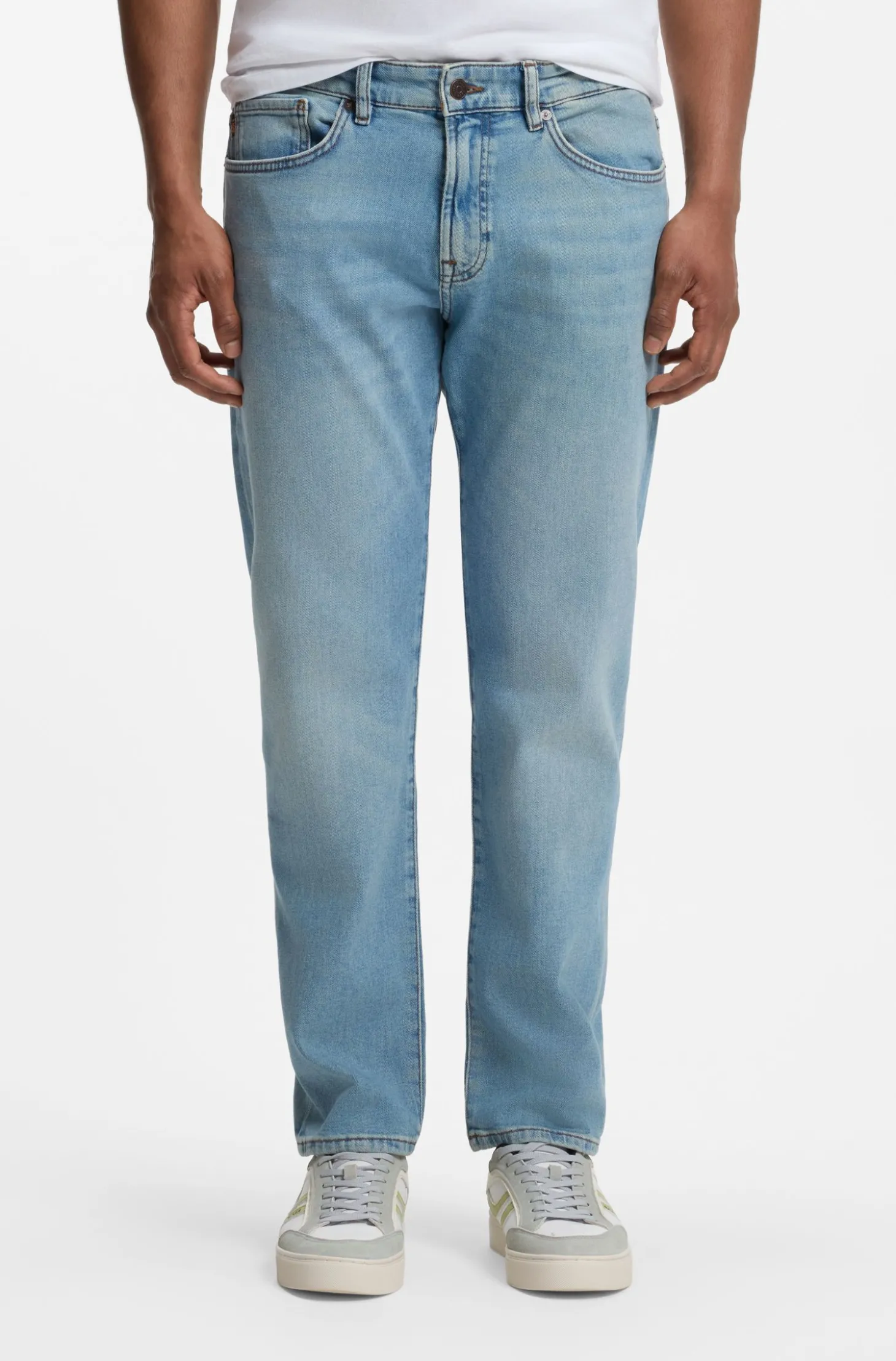 Maine blaue Regular-Fit Jeans aus bequemem Stretch-Denim
