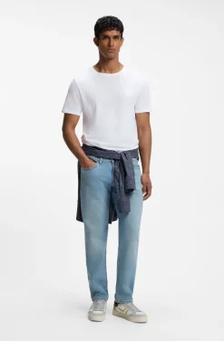Maine blaue Regular-Fit Jeans aus bequemem Stretch-Denim