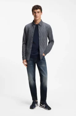 Maine Blauschwarze Regular-Fit Jeans aus softem Motion-Denim