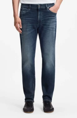 Maine Dunkelblaue Regular-Fit Jeans aus Stretch-Baumwolle
