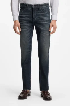 Maine Indigoblaue Regular-Fit Jeans aus elastischem Baumwoll-Mix
