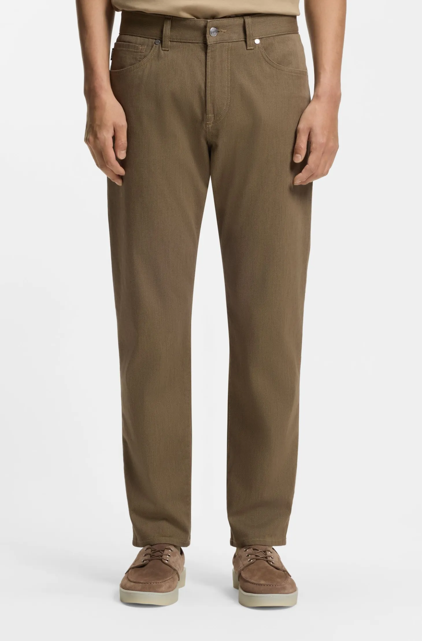 Maine Regular-Fit Hose aus elastischem Baumwoll-Twill