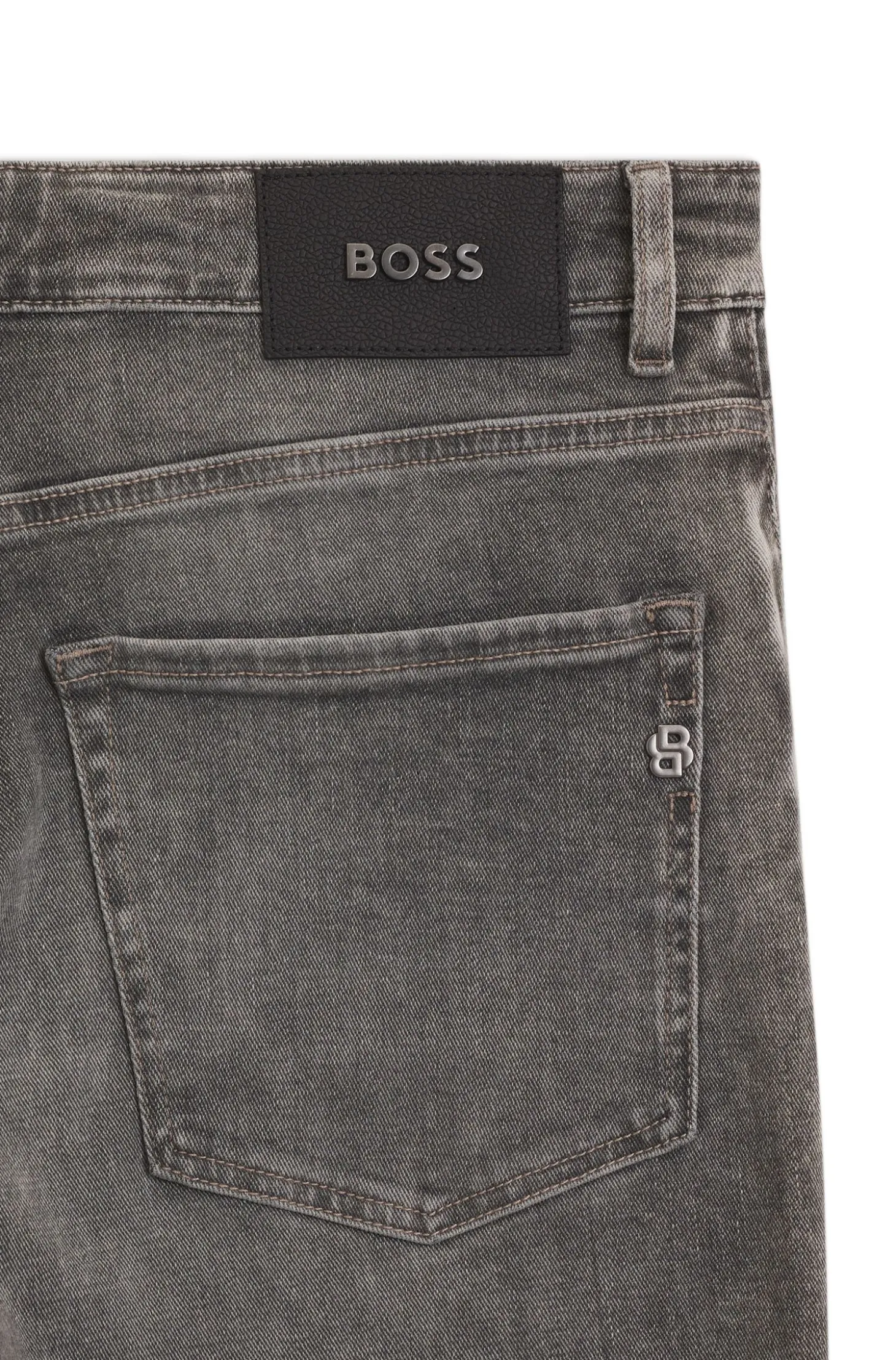 Maine Regular-Fit Jeans aus bequemem Stretch-Denim in Grau