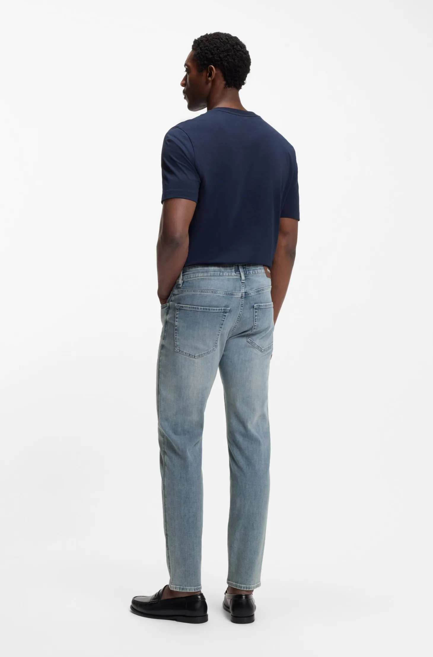 Maine Regular-Fit Jeans aus bequemem blauem Stretch-Denim