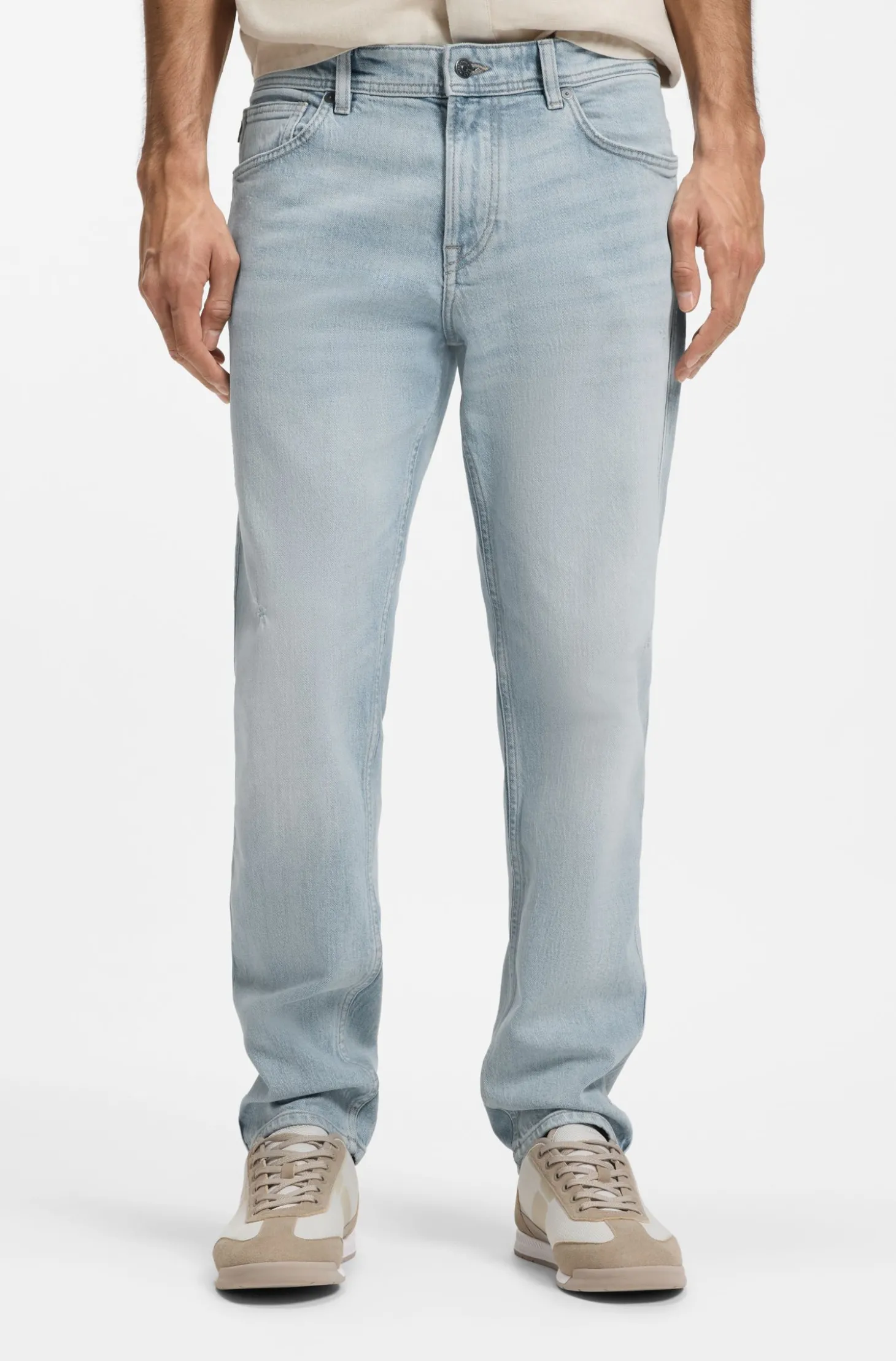 Maine Regular-Fit Jeans aus bequemem blauem Stretch-Denim