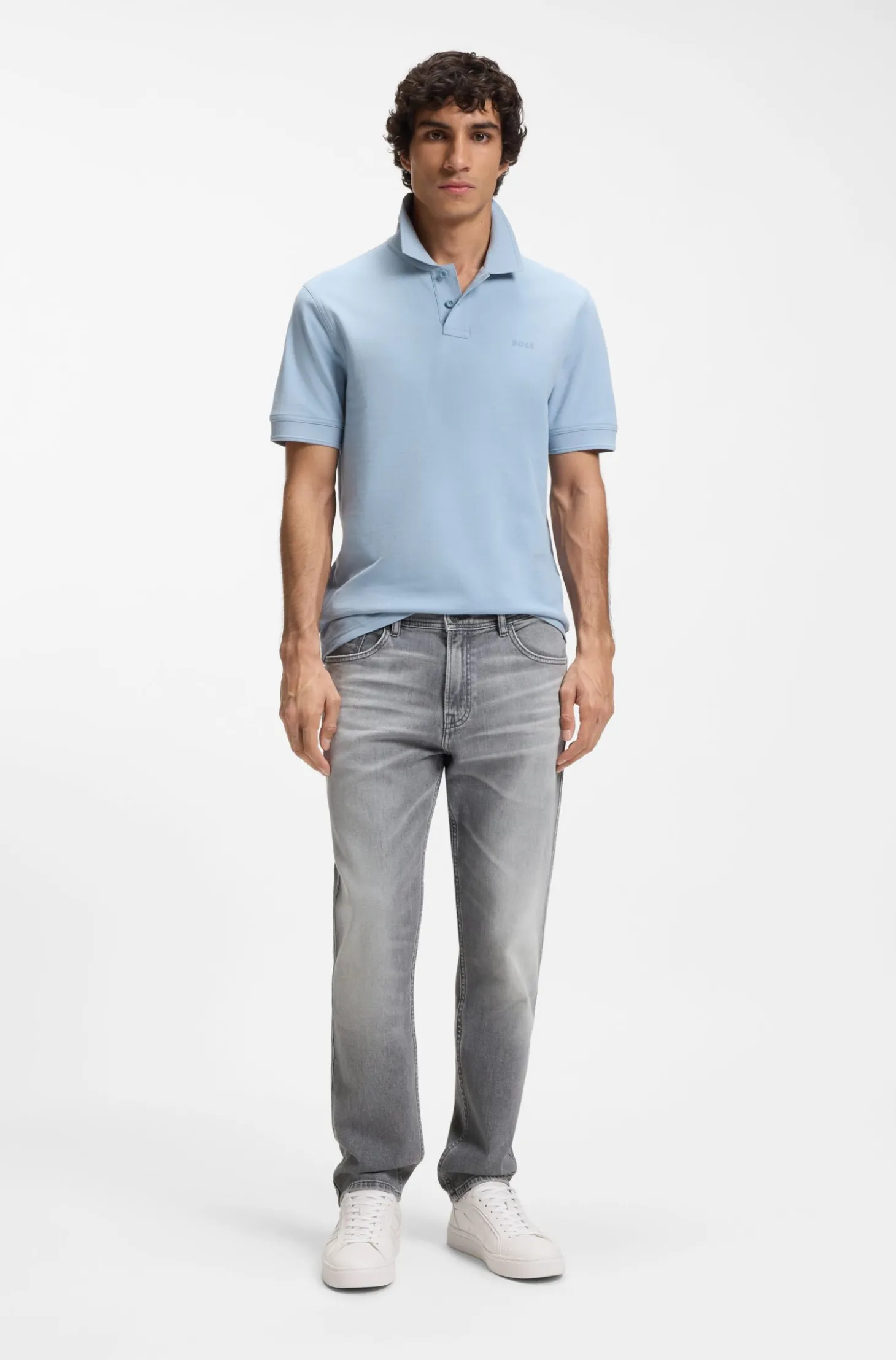Maine Regular-Fit Jeans aus bequemem Stretch-Denim in Grau