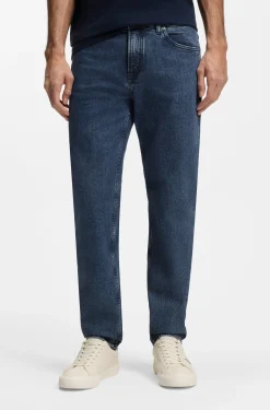 Maine Regular-Fit Jeans aus bequemem blauem Stretch-Denim