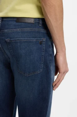 Maine Regular-Fit Jeans aus blauem Soft-Motion-Denim