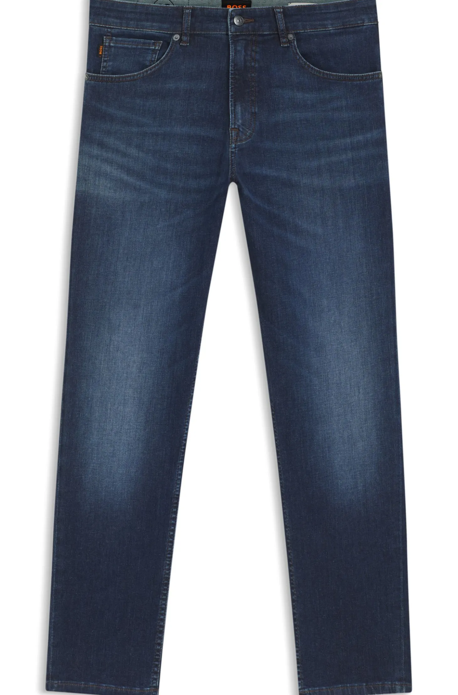 Maine Regular-Fit Jeans aus blauem Soft-Motion-Denim