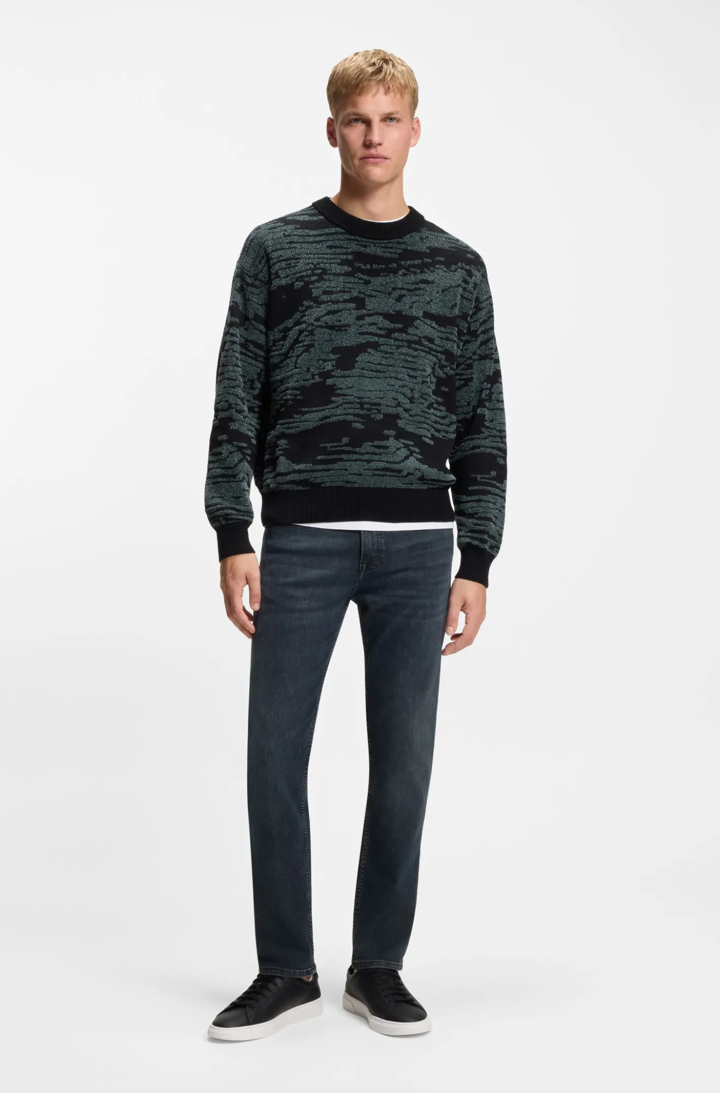 Maine Regular-Fit Jeans aus blauem Super-Stretch-Denim