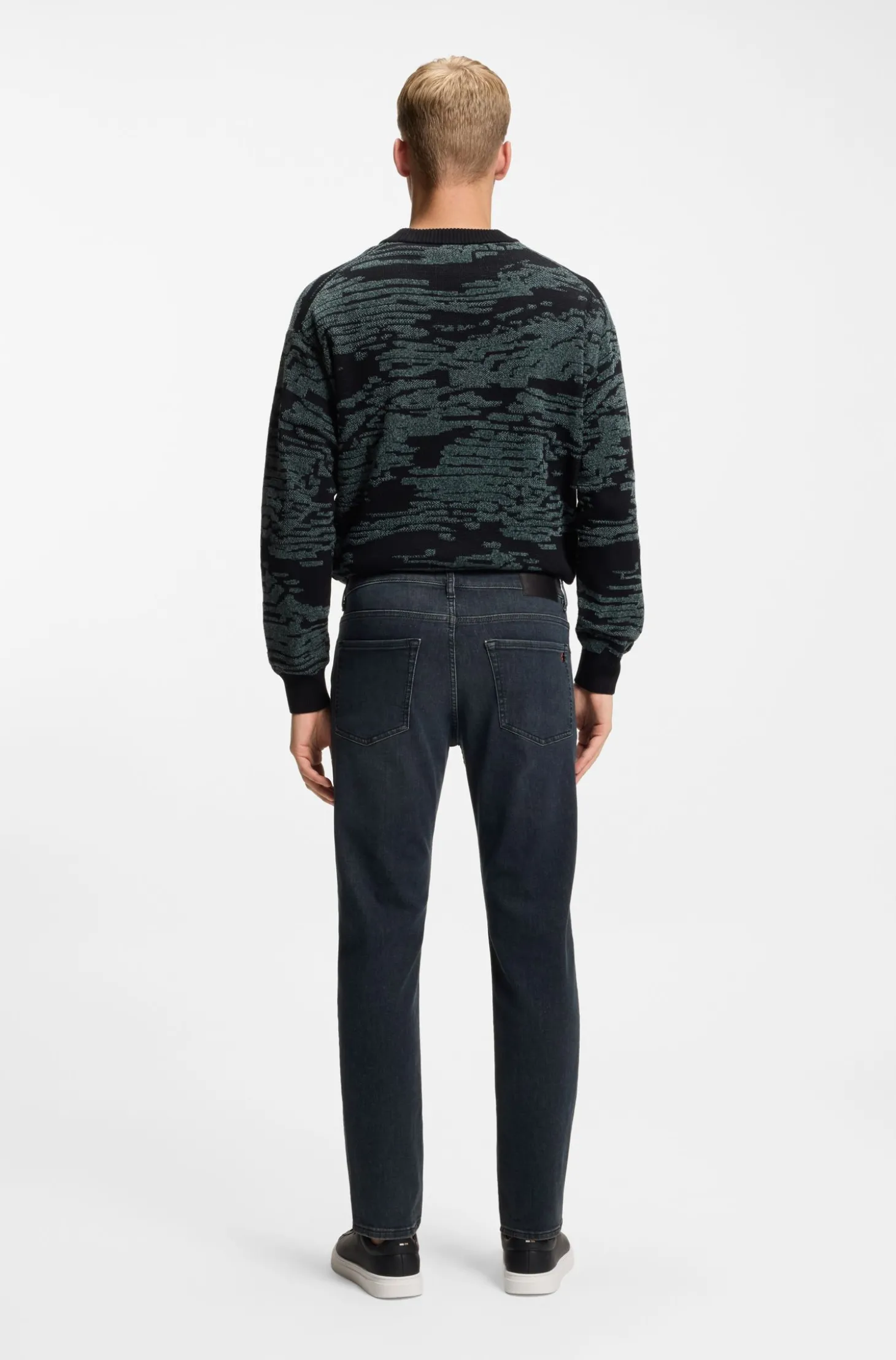 Maine Regular-Fit Jeans aus blauem Super-Stretch-Denim