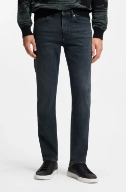 Maine Regular-Fit Jeans aus blauem Super-Stretch-Denim