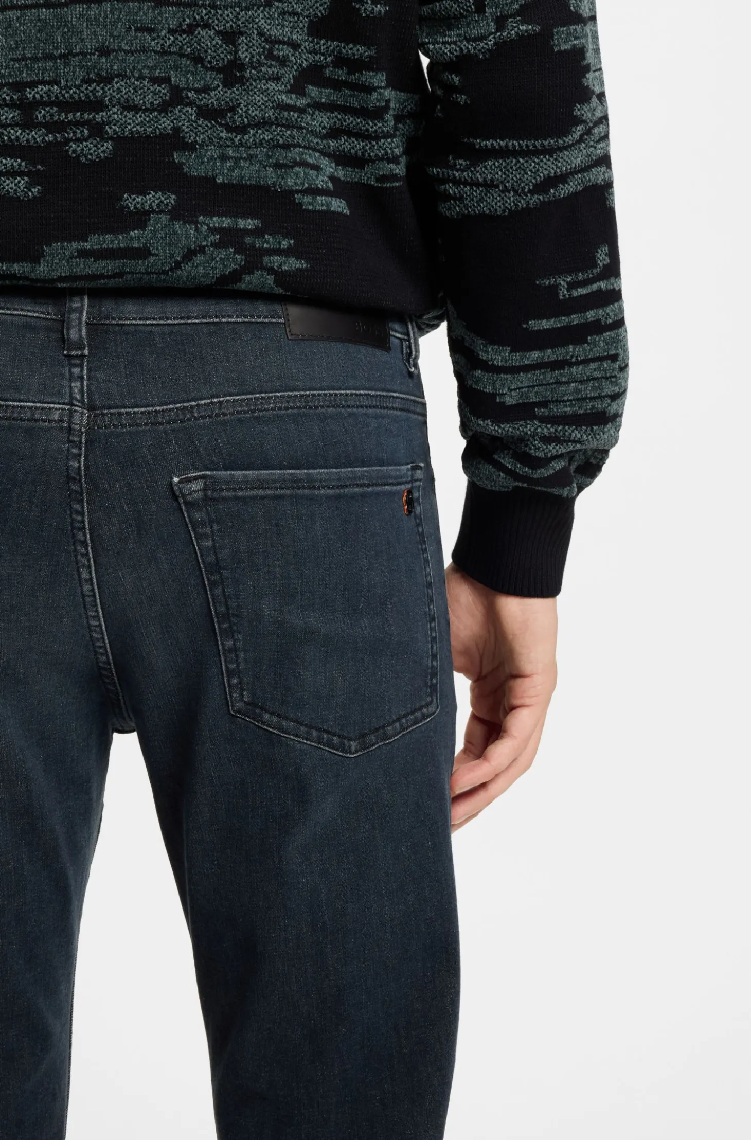 Maine Regular-Fit Jeans aus blauem Super-Stretch-Denim