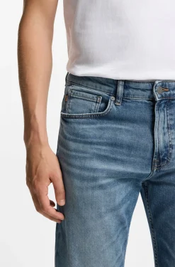 Maine Regular-Fit-Jeans aus blauem Comfort-Stretch-Denim