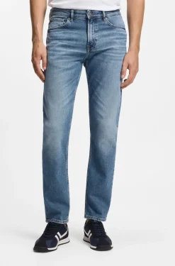 Maine Regular-Fit-Jeans aus blauem Comfort-Stretch-Denim