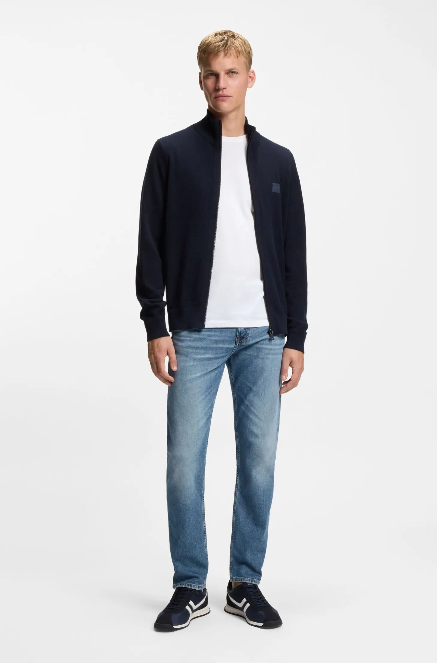 Maine Regular-Fit-Jeans aus blauem Comfort-Stretch-Denim