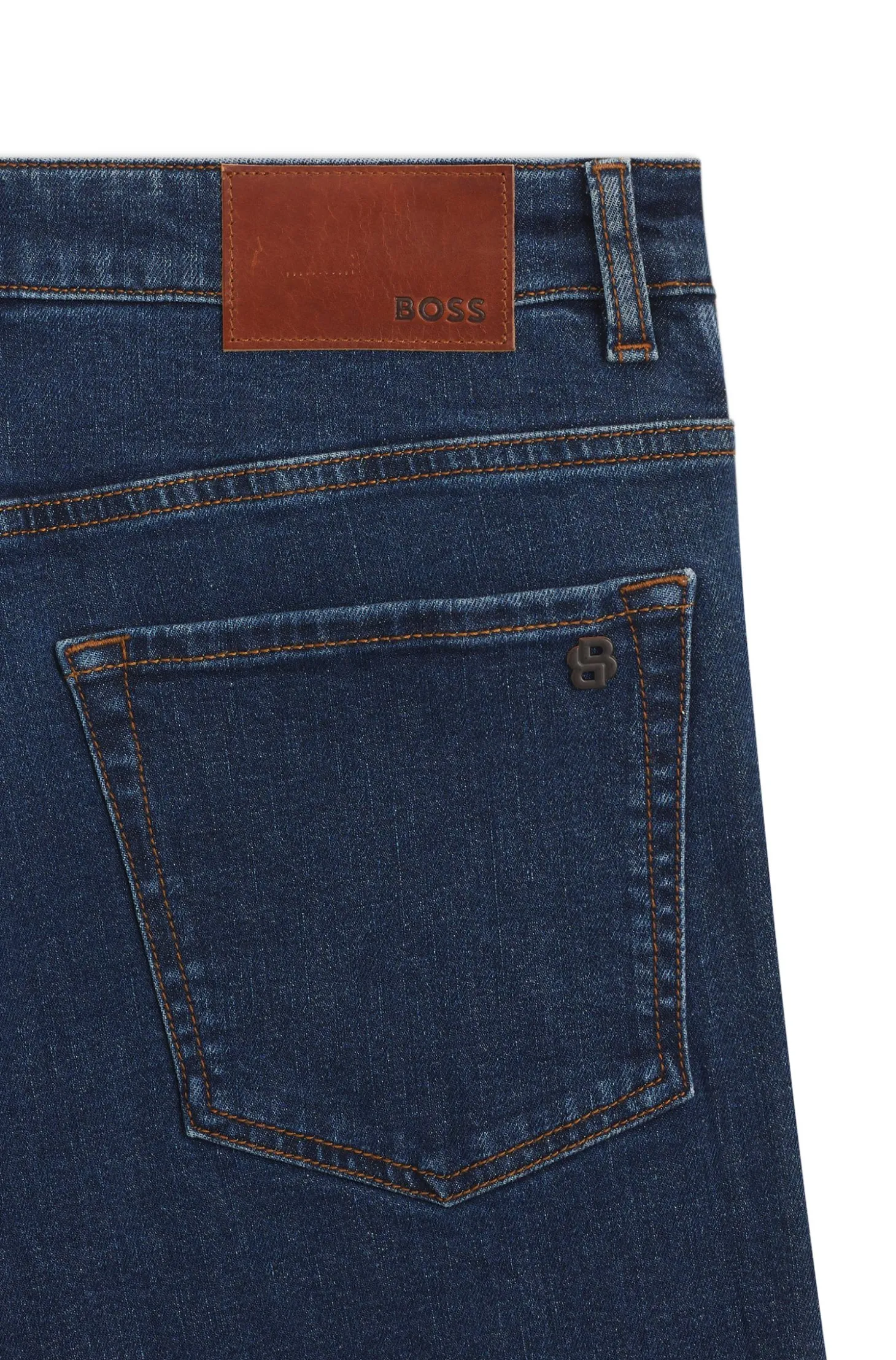 Maine Regular-Fit Jeans aus blauem Stretch-Denim