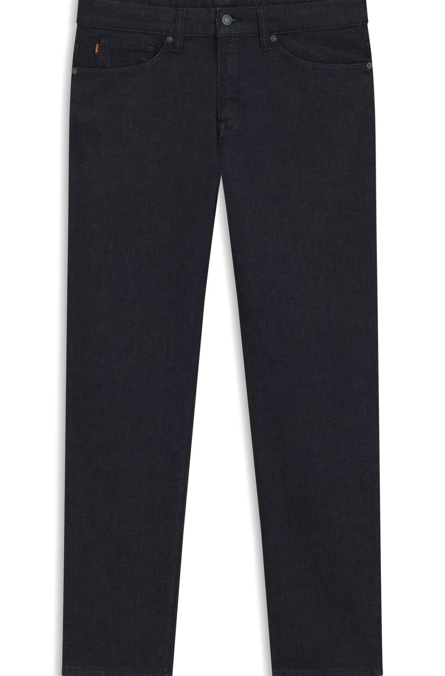 Maine Regular-Fit Jeans aus dunkelblauem Stretch-Denim
