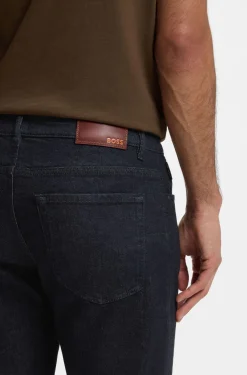 Maine Regular-Fit Jeans aus dunkelblauem Stretch-Denim