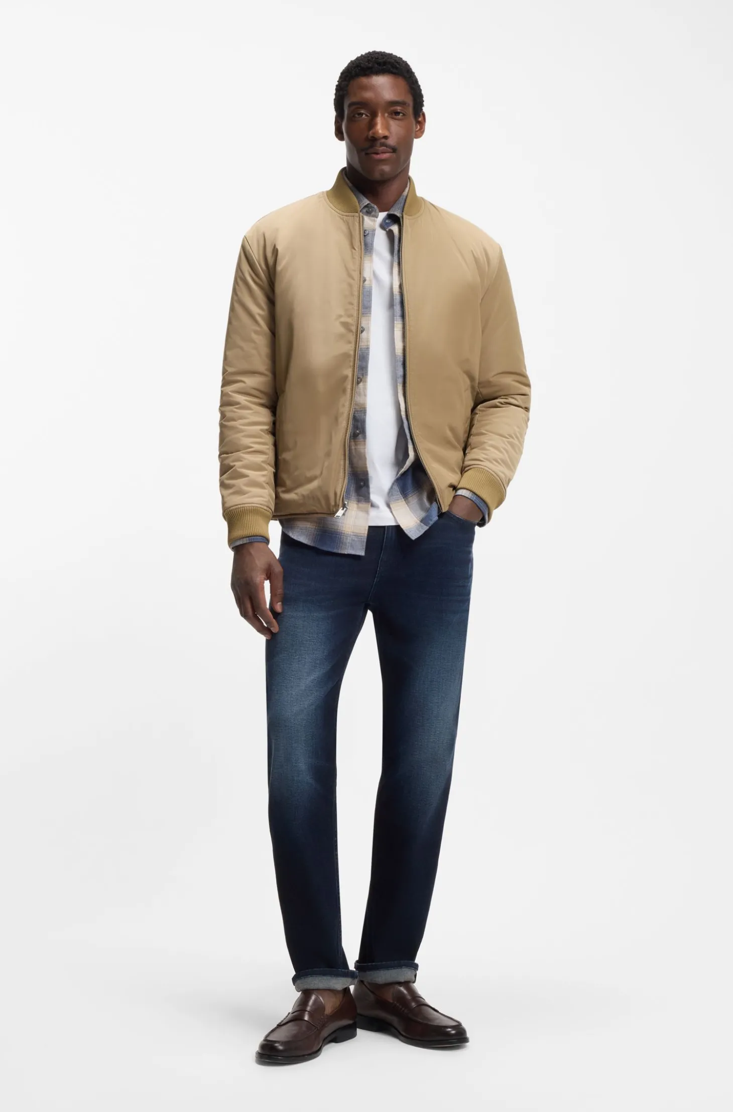 Maine Regular-Fit Jeans aus dunkelblauem extra-softem Denim