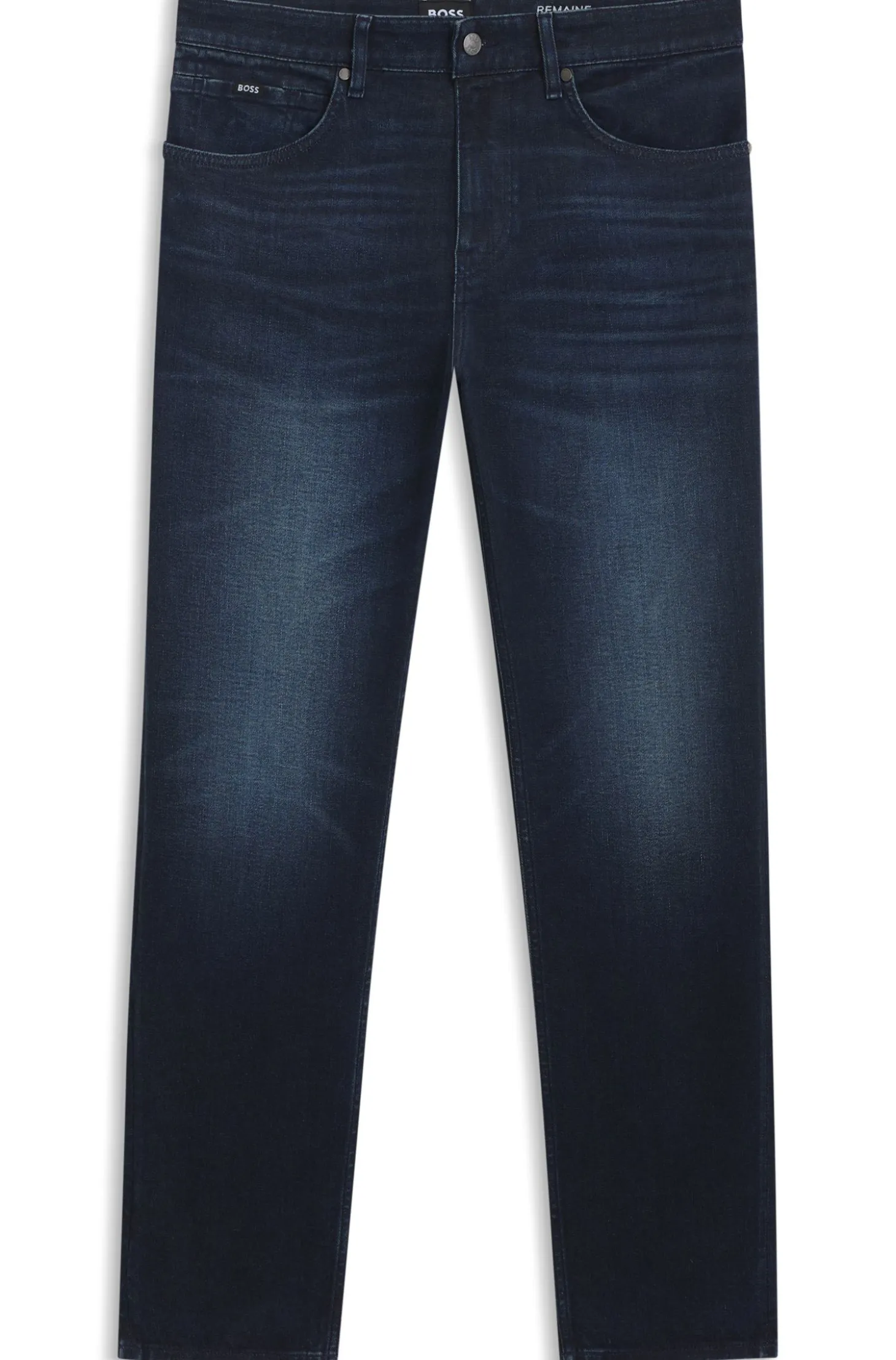 Maine Regular-Fit Jeans aus dunkelblauem extra-softem Denim