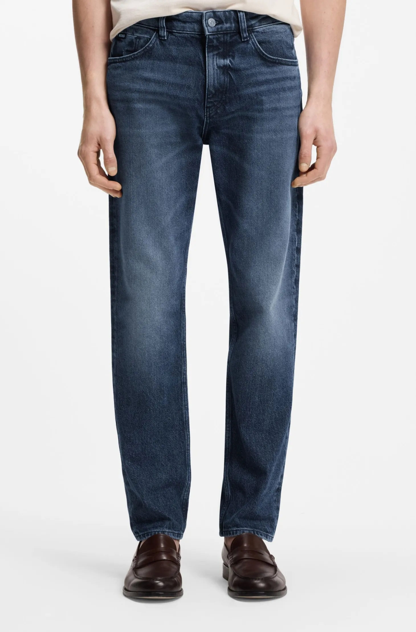 Maine Regular-Fit Jeans aus indigoblauem Denim