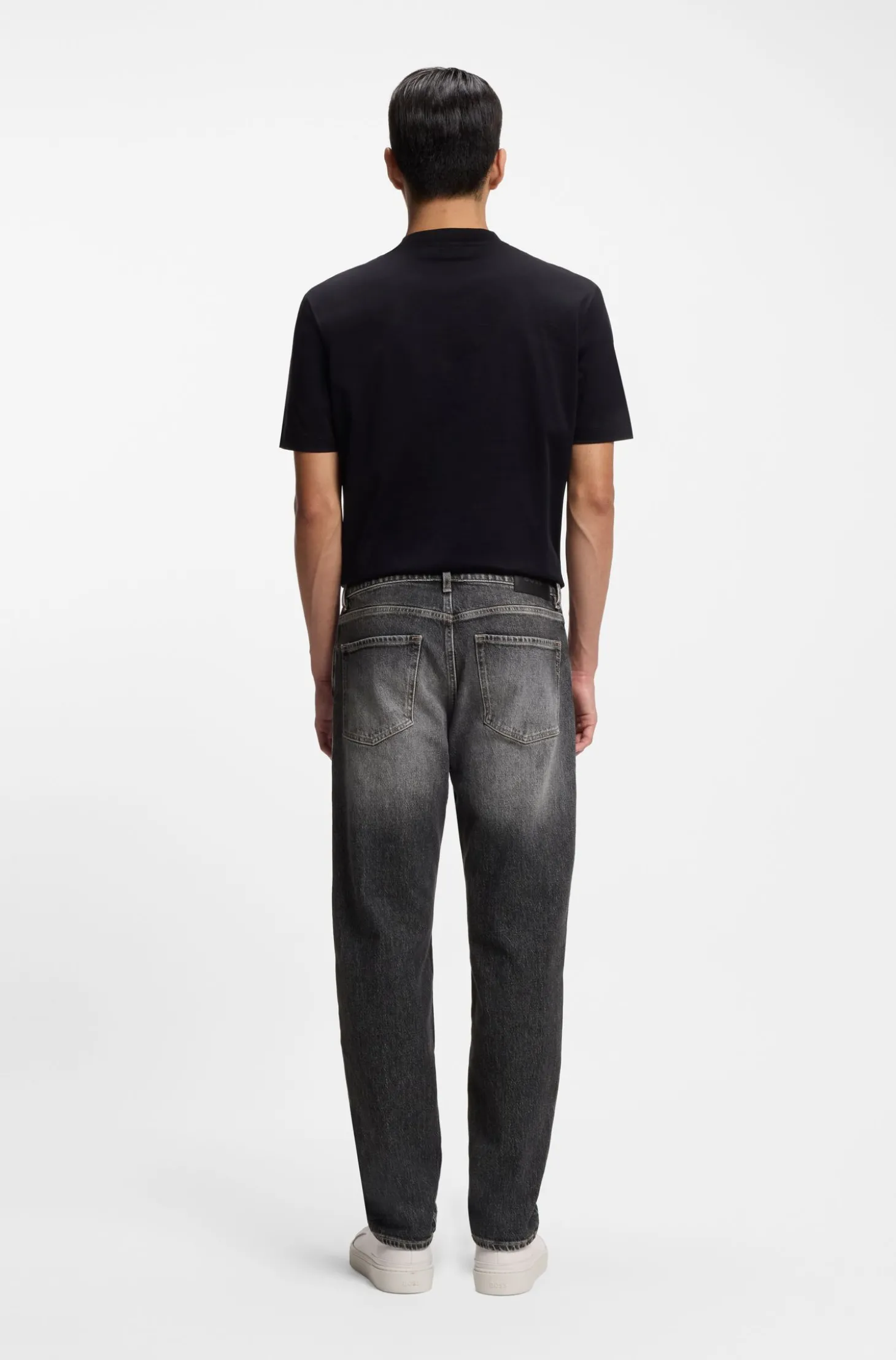 Maine Regular-Fit Jeans aus schwarzem Stretch-Denim