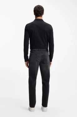 Maine Regular-Fit Jeans aus schwarzem Super-Stretch-Denim