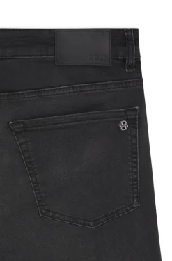 Maine Regular-Fit Jeans aus schwarzem Super-Stretch-Denim