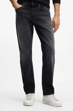 Maine Regular-Fit Jeans aus schwarzem Super-Stretch-Denim