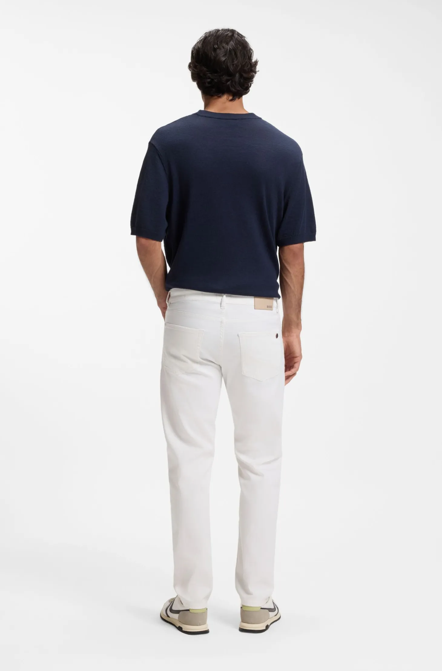 Maine Regular-Fit Jeans aus weißem Soft-Motion-Denim