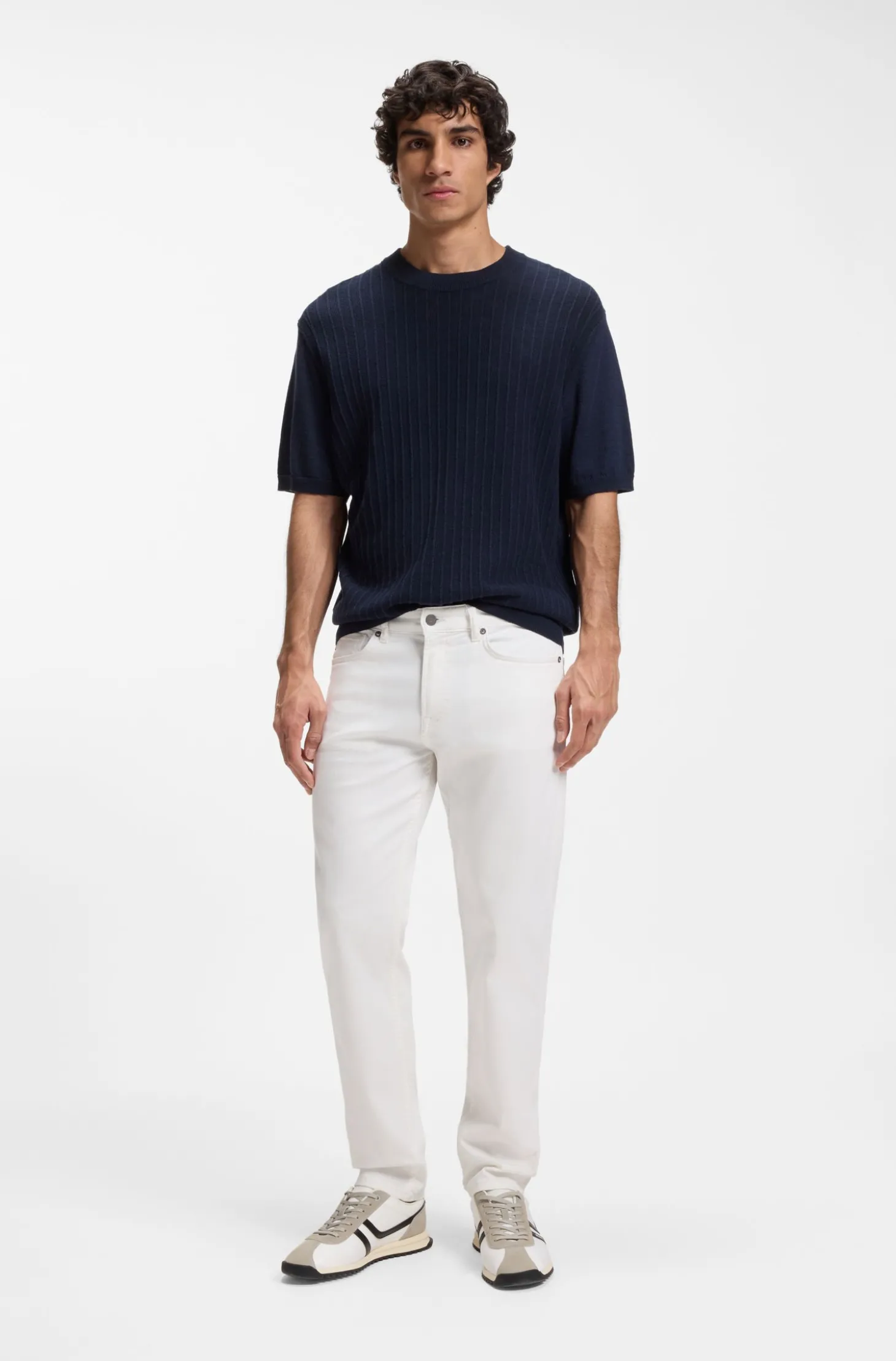 Maine Regular-Fit Jeans aus weißem Soft-Motion-Denim