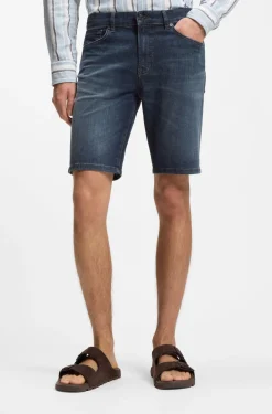 Maine Regular-Fit Shorts aus blauem Soft-Motion-Denim