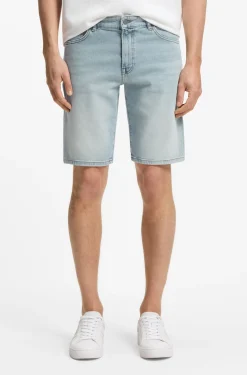 Maine Regular-Fit Shorts aus bequemem blauem Stretch-Denim