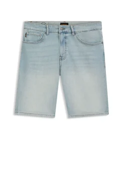Maine Regular-Fit Shorts aus bequemem blauem Stretch-Denim