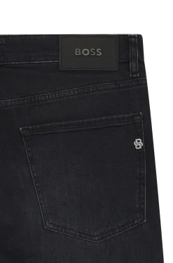 Maine Schwarze Regular-Fit Jeans aus besonders softem italienischem Denim