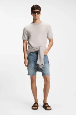 Maine Shorts aus blauem Stretch-Denim