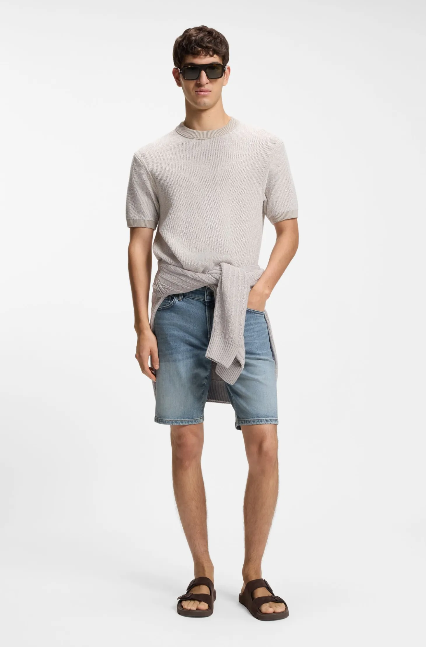 Maine Shorts aus blauem Stretch-Denim