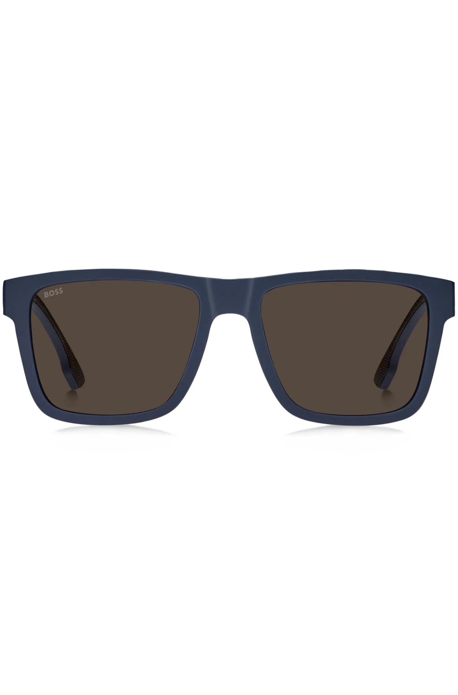 Mattblaue Sonnenbrille mit Logo-Einsatz