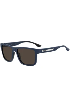 Mattblaue Sonnenbrille mit Logo-Einsatz